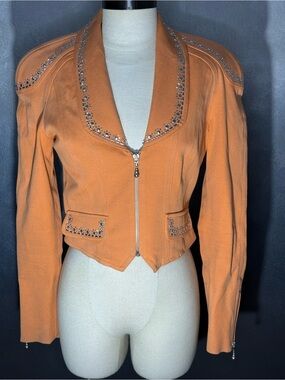 🐴Vintage Wayne Rogers Women’s Equestrian Show Jacket Size 6 Peach Orange ✨Rare✨